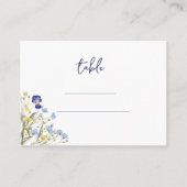 Carte De Placement Boho Botanical Elégant bleu Fleur sauvage Mariage (Devant)