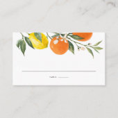 Carte De Placement Boho Botanique citrons et oranges Mariage d'été (Devant)