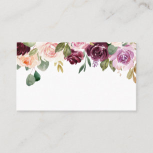 Carte De Placement Boho Bourgogne et Fleurs de Pêche Automne