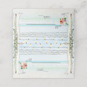 Carte De Placement Boho Canopy Bourgogne Floral Beach Maui Mariage (Extérieur déplié)