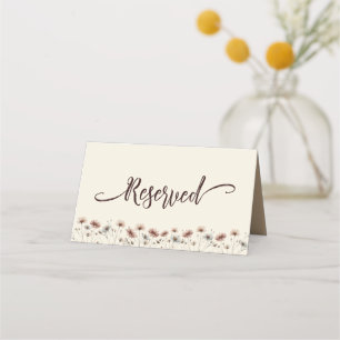 Carte De Placement Boho Chic Fleur sauvage Simple Mariage Réservé