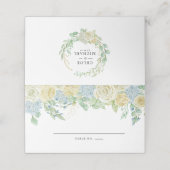 Carte De Placement Boho Chic Hydrangea Rose Floral (Extérieur déplié)