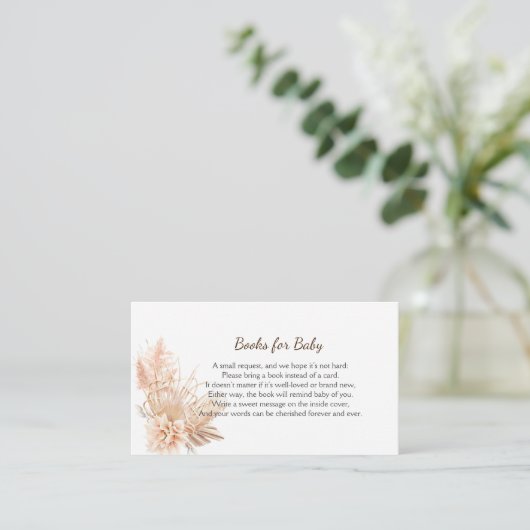 Carte De Placement Boho Chic Minimalist Livres Pour Baby Card (Debout devant)