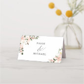 Carte De Placement Boho Chic rose et blanc Mariage floral (Dos)