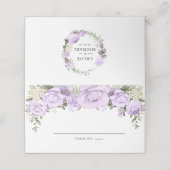 Carte De Placement Boho Chic violet Rose Floral (Extérieur déplié)