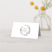 Carte De Placement Boho Chic violet Rose Floral (Dos)