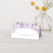 Carte De Placement Boho Chic violet Rose Floral (Devant)
