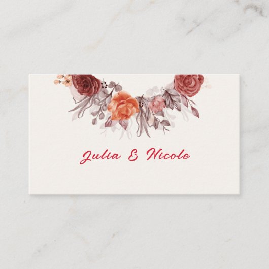 Carte De Placement Boho de Bourgogne Rose Floral Pampas Mariage (Devant)