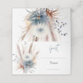 Carte De Placement Boho d'hiver Mariage Floral | BLANCHE (Extérieur déplié)