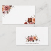 Carte De Placement Boho Fall Aquarelle Floral Bouquet Mariage (Devant / Derrière)