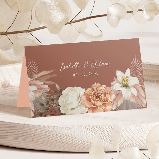 Carte De Placement Boho Fall Floral Mariage