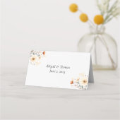 Carte De Placement Boho Fleur sauvage Beige Terracotta Mariage (Dos)