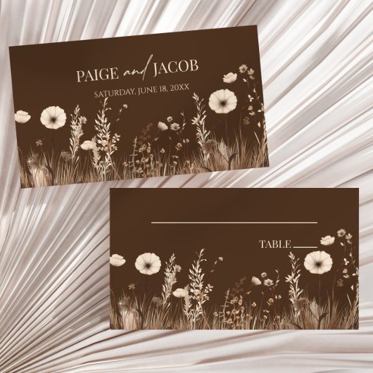 Carte De Placement Boho Fleur sauvage Fleurs sauvages Mariage floral