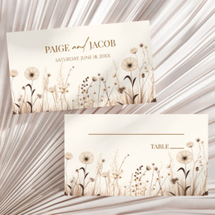 Carte De Placement Boho Fleur sauvage Fleurs sauvages Mariage floral