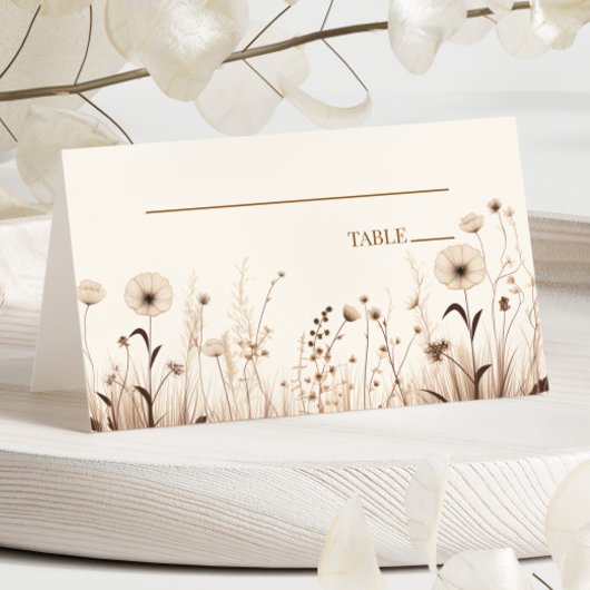 Carte De Placement Boho Fleur sauvage Fleurs sauvages Mariage floral