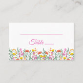 Carte De Placement Boho Fleur sauvage Jardin rose Floral Mariage (Devant)