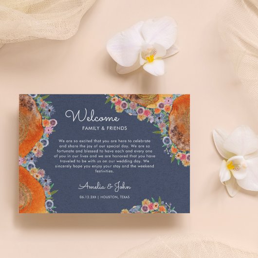 Carte De Placement Boho Fleur sauvage Mariage de bienvenue panier cad