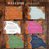 Carte De Placement Boho Fleur sauvage Mariage de bienvenue panier cad