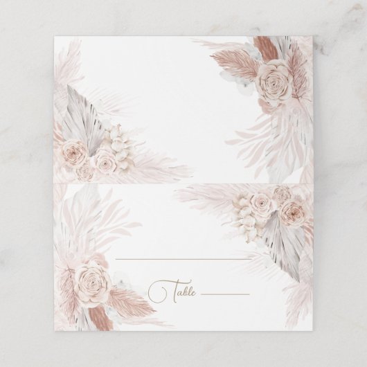 Carte De Placement boho fleurs carte place (Extérieur déplié)