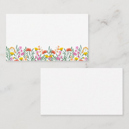 Carte De Placement Boho Fleurs sauvages élégant jardin floral mariage (Devant / Derrière)