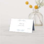 Carte De Placement Boho floral bleu Haut Mariage frontalier (Dos)
