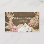 Carte De Placement Boho Floral Rustique Bois Pampas Grass Plaques (Dos)