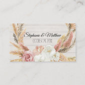 Carte De Placement Boho Floral Rustique Bois Pampas Grass Plaques (Dos)