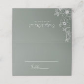 Carte De Placement Boho Green Destination Floral Mariage (Extérieur déplié)