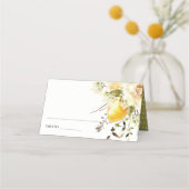 Carte De Placement Boho Lemon Aquarelle jaune Mariage floral (Dos)