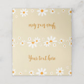 Carte De Placement Boho Light Daisy Birthday Party Place Card (Extérieur déplié)
