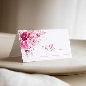 Carte De Placement Boho Magenta Hot rose Floral Mariage Carte Place