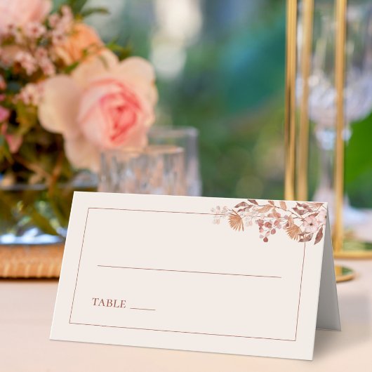 Carte De Placement Boho Mariage Avec Fleurs Aquarelles