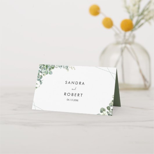 Carte De Placement Boho mariage de verdure eucalyptus (Dos)