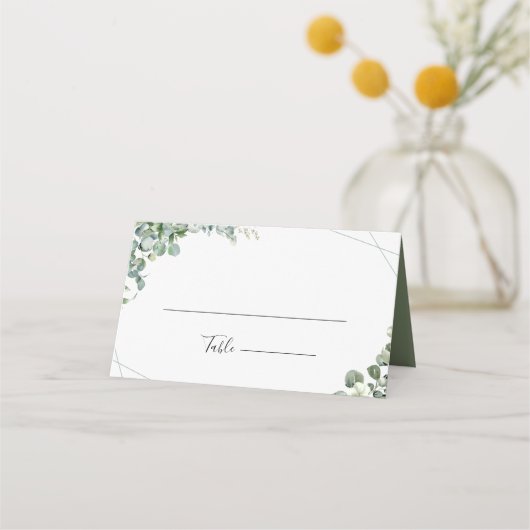 Carte De Placement Boho mariage de verdure eucalyptus (Devant)
