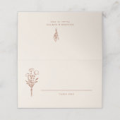 Carte De Placement Boho Minimaliste Botaniques Terracotta Mariage (Extérieur déplié)
