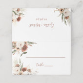 Carte De Placement Boho Pampas Grass Floral Terracotta Mariage (Extérieur déplié)