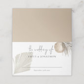 Carte De Placement Boho Pampas Grass Script Names Date Mariage (Extérieur déplié)