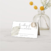 Carte De Placement Boho Pampas Grass Script Names Date Mariage (Devant)