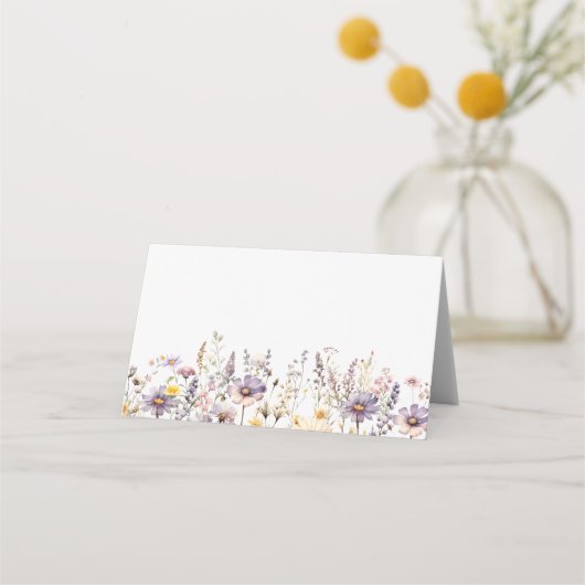Carte De Placement Boho Purple Fleur sauvage Mariage (Devant)