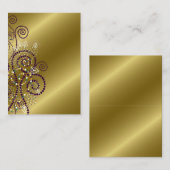 Carte De Placement Boho Purple Spirals Chic Golden Mariage Place Card (Devant / Derrière)