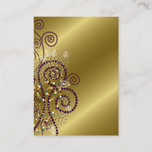Carte De Placement Boho Purple Spirals Chic Golden Mariage Place Card (Devant)