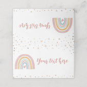 Carte De Placement Boho Rainbow Pink Place Card Anniversaire (Extérieur déplié)