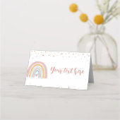 Carte De Placement Boho Rainbow Pink Place Card Anniversaire (Dos)