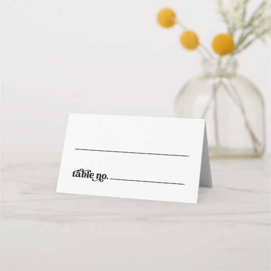 Carte De Placement Boho Retro Mariage Place Card (Devant)