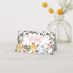 Carte De Placement Boho rose Floral Deux Wild Safari Treat Bag Topp