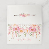 Carte De Placement Boho Rose Gold Floral Dreamcatcher Fête d'annivers (Extérieur déplié)