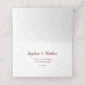 Carte De Placement Boho Roses plumes Mariage (Intérieur déplié)