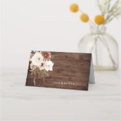 Carte De Placement Boho Rustique Floral Terracotta Mariage (Dos)
