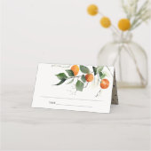Carte De Placement Boho rustique Mariage botanique en fleurs orange (Dos)