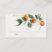 Carte De Placement Boho rustique Mariage botanique en fleurs orange (Dos)